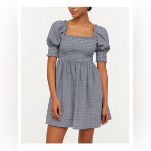 Hill House Blue Plaid Mini Dress